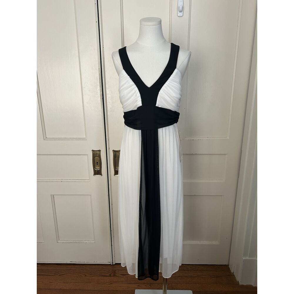 Vintage Y2K Chadwick's Color Block Semi Formal Dress Womens Size 12 White NWT
